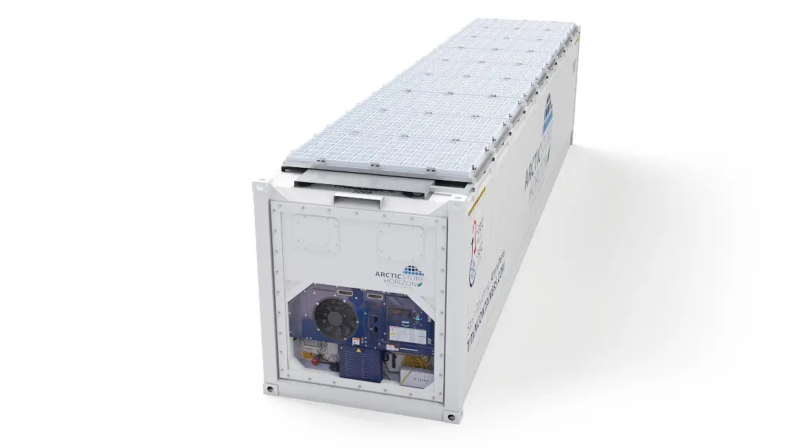 40ft ArcticStore Horizon Back view with Solar Panels