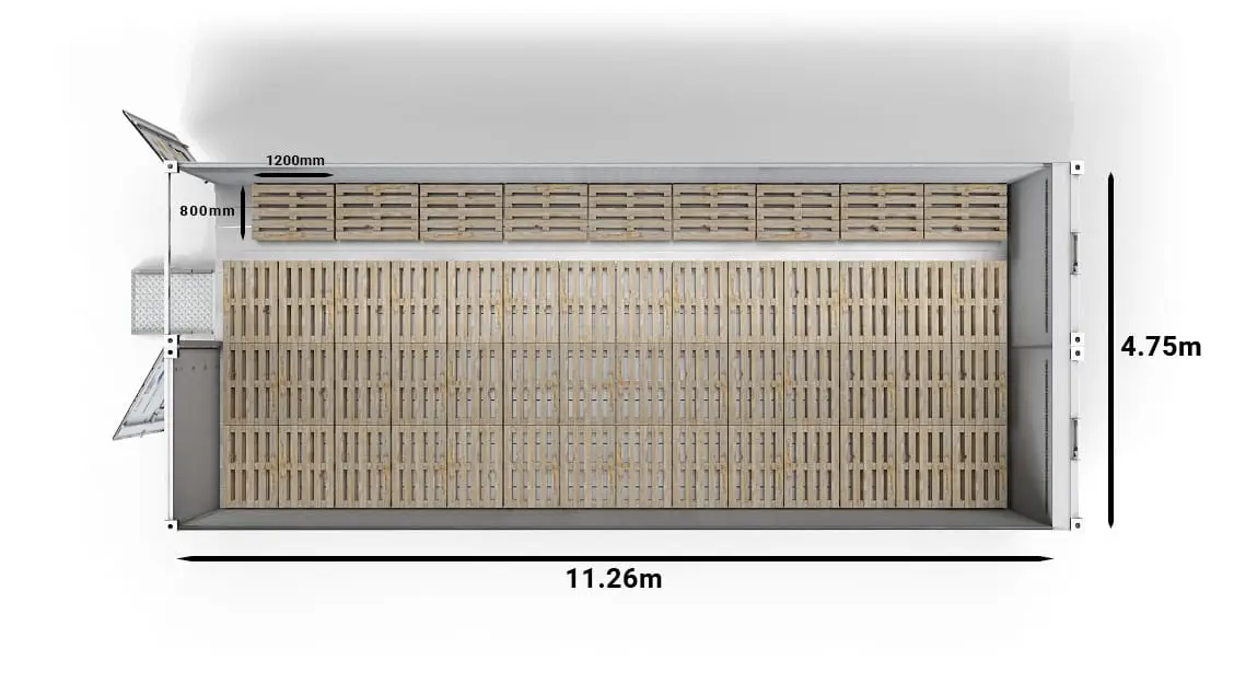51 Euro Pallets in a 2-bay 40ft Arctic SuperStore